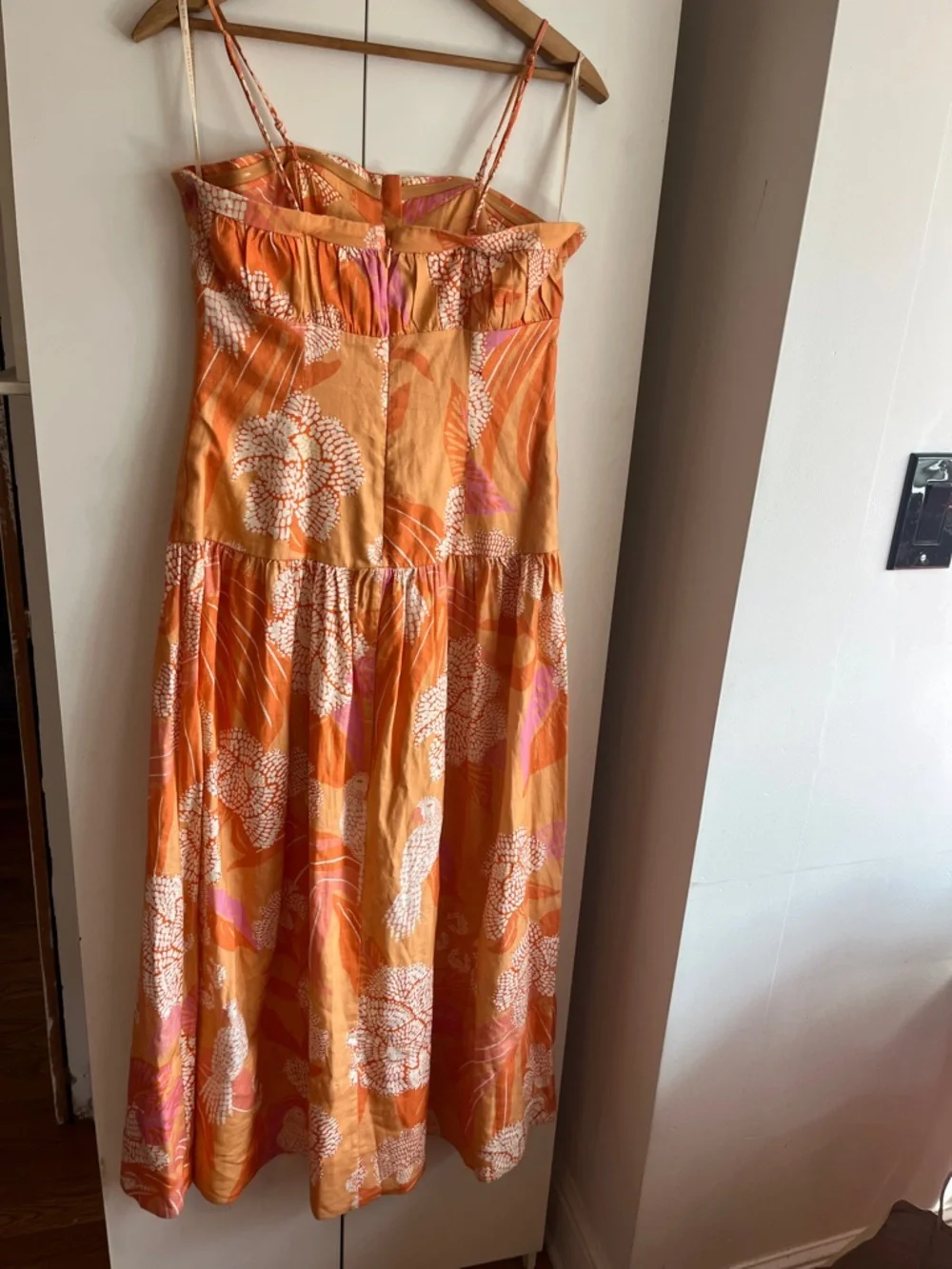 Anthropologie x Farm Rio Linen Blend Strapless Drop-Waist Maxi Dress Size S NWT - Picture 7 of 14